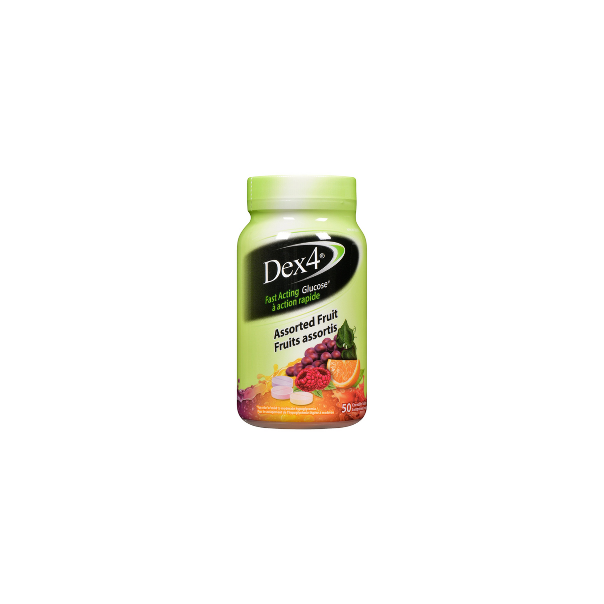 Bouteilles de comprimés de glucose Dex4 (50 comprimés)